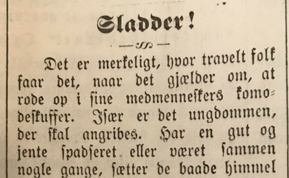 Leserbrev skrive av «Jente» 1901 i bladet Surnadølen. Leserbrev skrive av «Jente» 1901 i bladet Surnadølen.