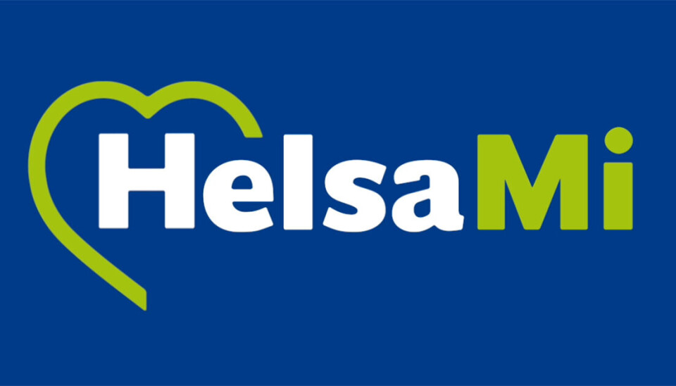 Inviterer til åpent møte om Helseplattformen Logoen til appen HelsaMi. Blå bakgrunn. Hvit og grønn skift, og en del av et hjerte rundt H'en.