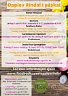 Plakat med flere arrangementer i Rindal i påska