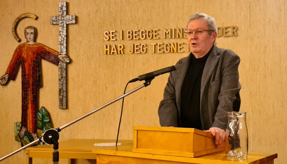 Kåsør på årsfesten var Bernt Bøe Bernt Bøe på talarstolen