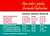 Et bilde av åpnigstidene på Surnadal kulturhus
