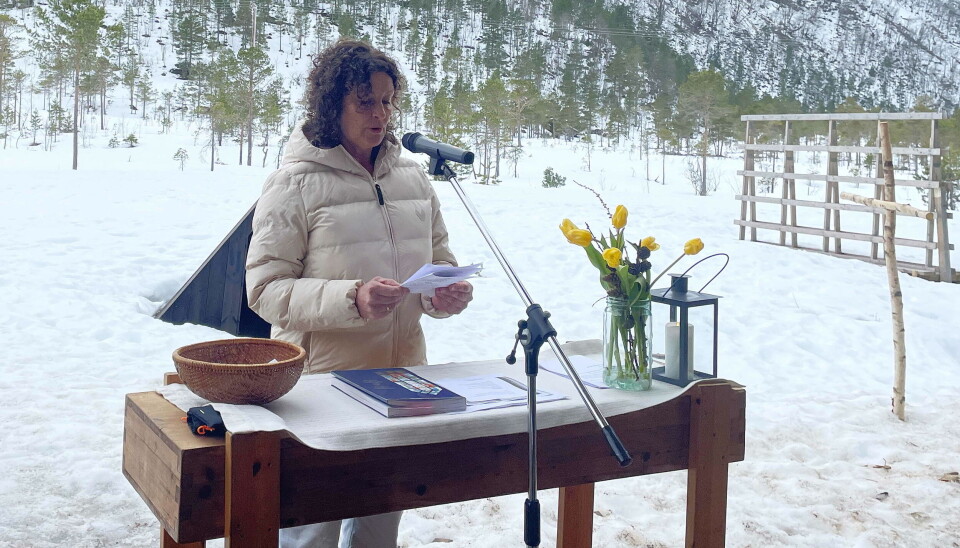 «Ta ordnar vi!»: Tekstlesar Borghild Talgø var blant fleire som spontant stilte som medliturgar.