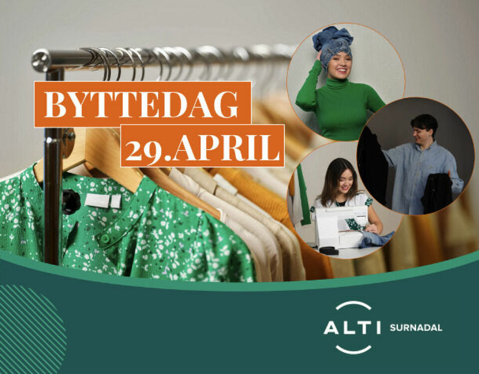 Bilde av klær 'Byttedag 29. april' Alti Surnadal sin logo