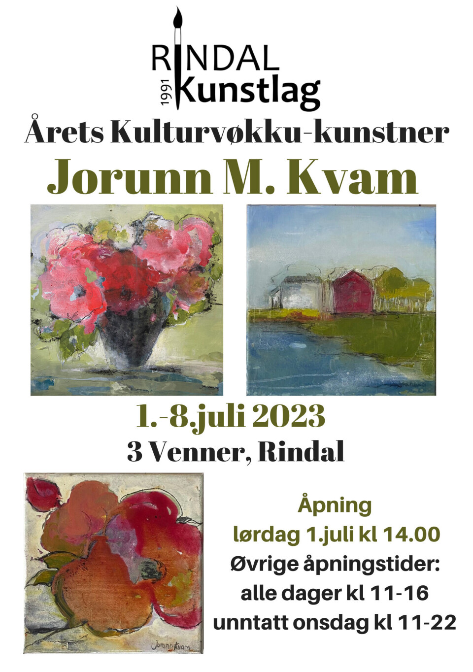 Jorunn M. Kvam er årets Kulturvøkku-kunstner
