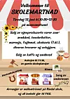 Plakat om Skolemartnad på tunet på Rindal Skimuseum tirsdag 13. juni kl 10.30 - 12.30