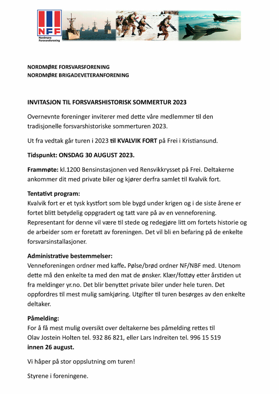 Invitasjonsplakat for forhistorisk sommertur 2023 fra Nordmøre Forsvarsforening