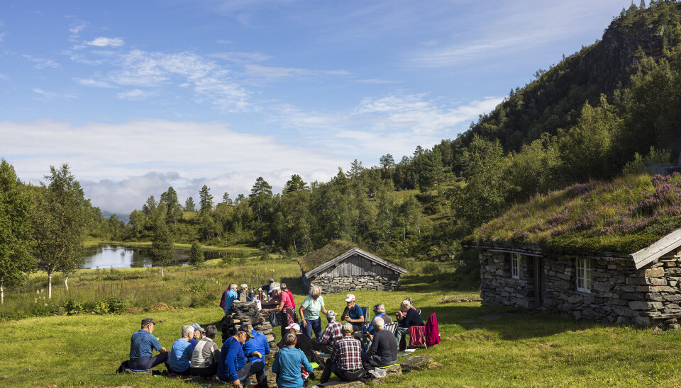 Matpause på seterstølen.