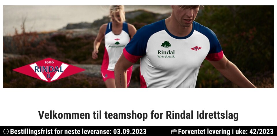 Bestill klubbklær senest søndag