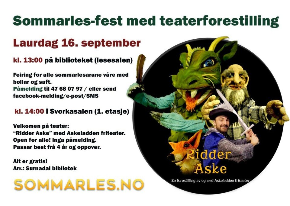 Sommarles-fest og barneteater