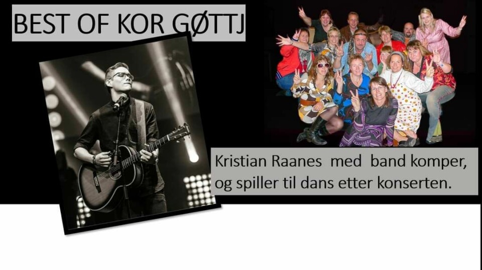 Plakat med bilde av Kristian Raanes og Kor Gøttj