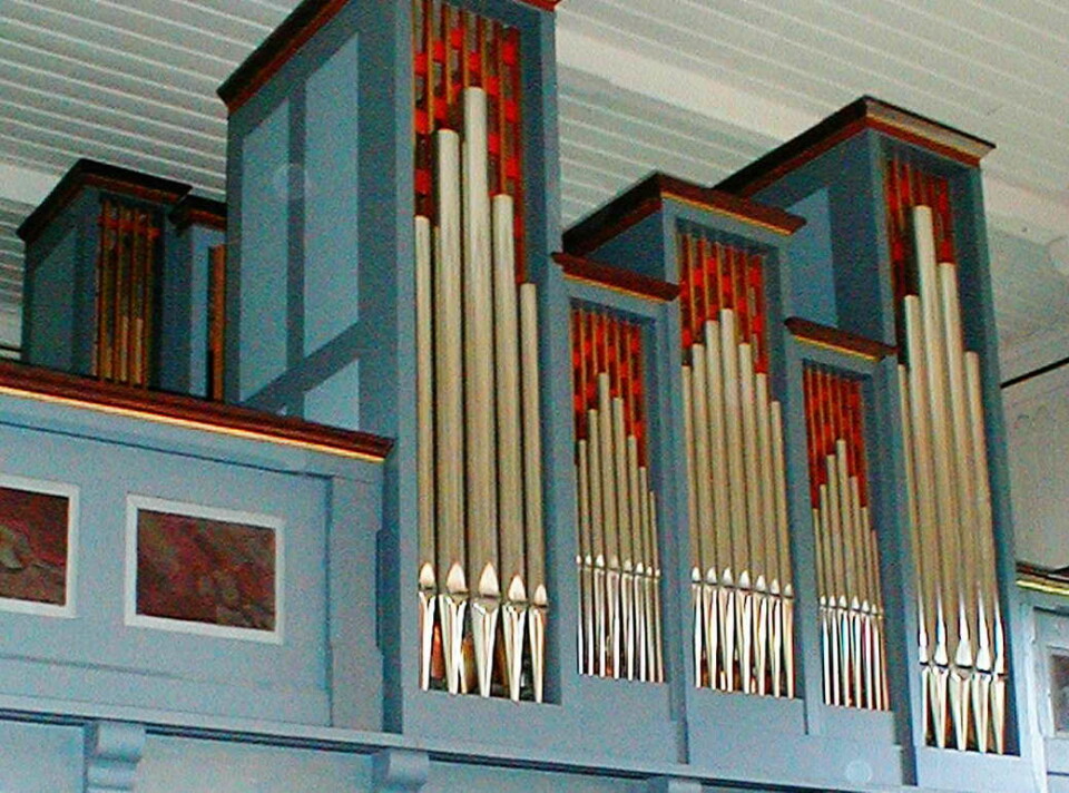 Orgelpiper på et kirkeorgel.