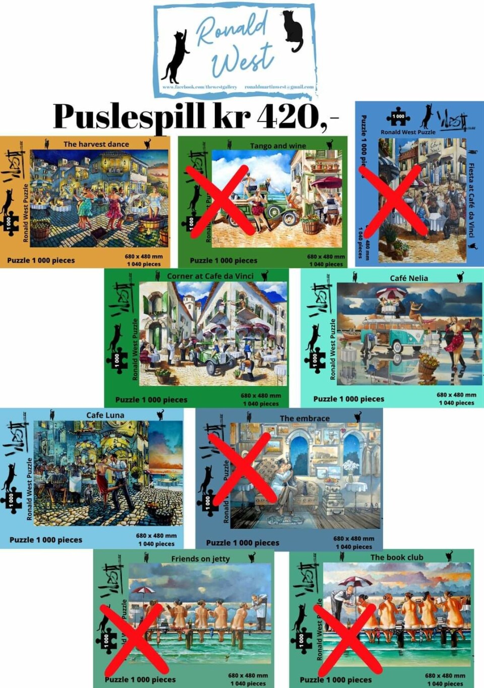 Gaveideer fra Dalalåven Diverse puslespill med forskjellige motiver selges for 420 kroner.