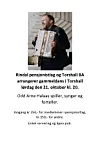 En plakat for fest på Torshall lørdag 21. oktober klokken 20.00