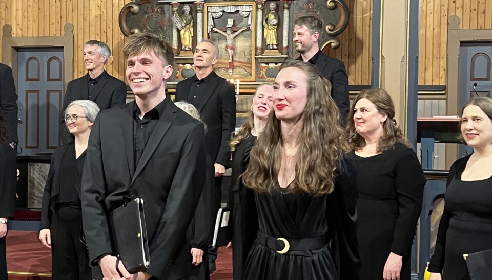 Tenorsolist Olve Haugen og Altsolist Oda Fredriksen fikk stor applaus etter konserten.