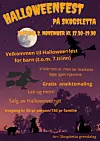 Plakat om Halloweenfets for barn på Skogsletta torsdag 2. november 2023 kl 17.30.