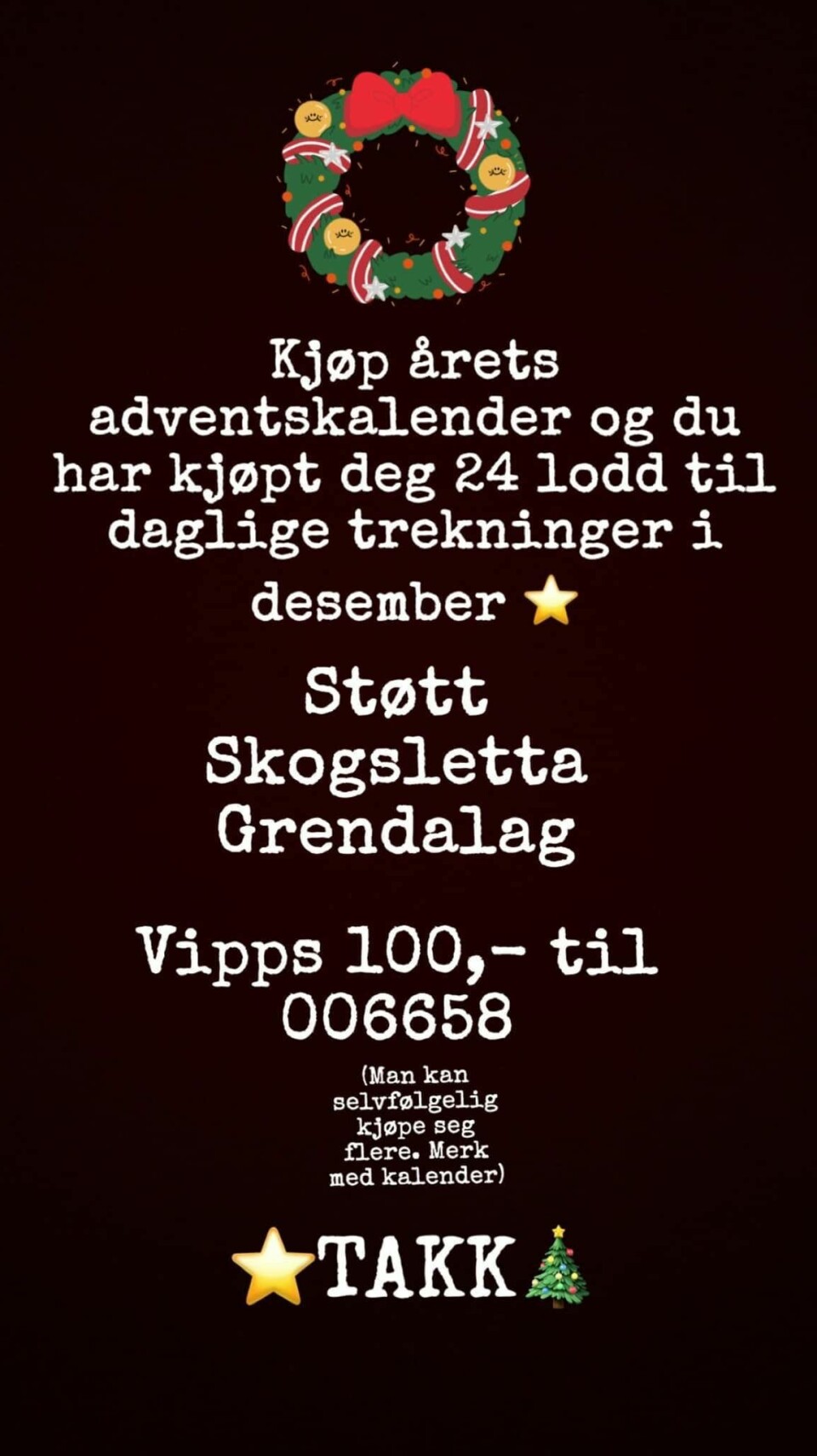 Plakat for Skogslettas adventskalender 2023