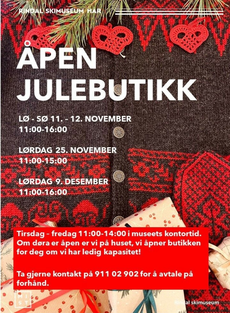 Åpen julebutikk og kafe