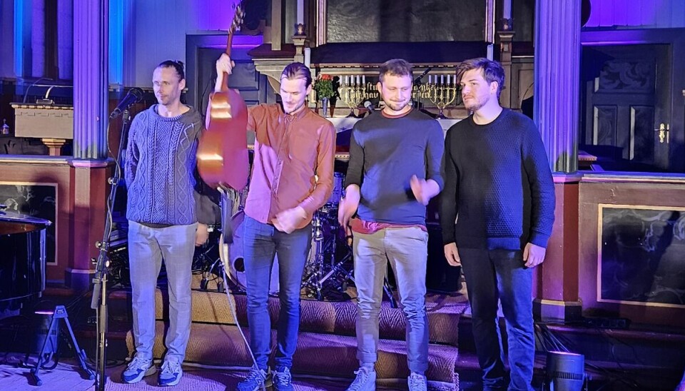 Jo Sverre med band. Fra venstre Conor Patrick, Jo Sverre Sande, Olav Nergård Tørset og Sondre Skogseth