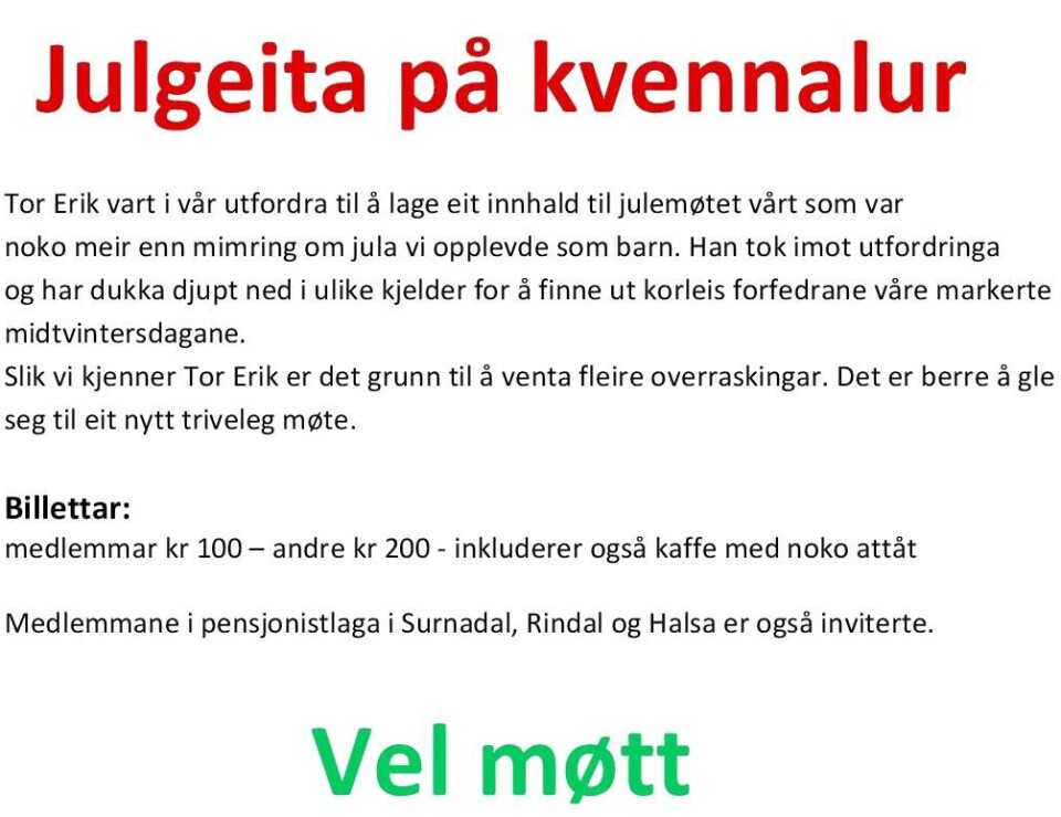 Julgeita på kvennalur