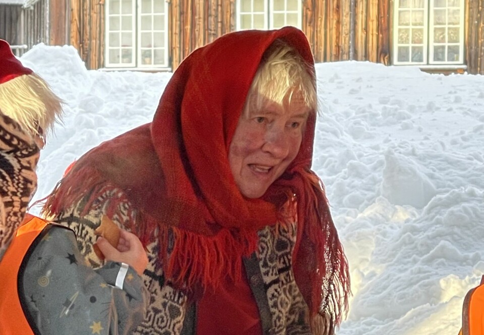 Ann Grimsmo som flott nissekjerring på Nissefesten på Museumstunet 3.desember 2023