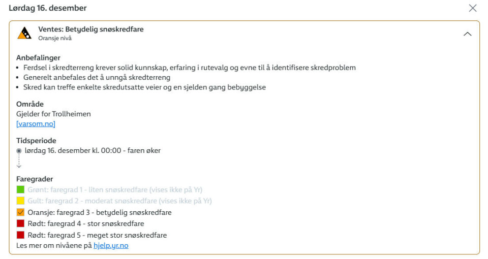 Det meldes om betydelig snøskredfare