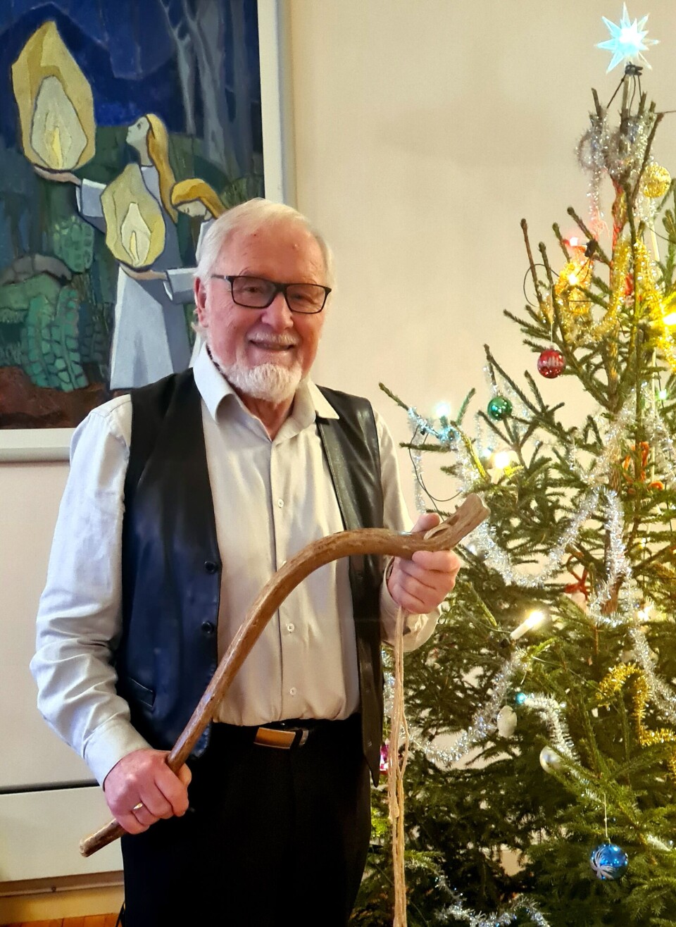Jostein Landrø med børtreet