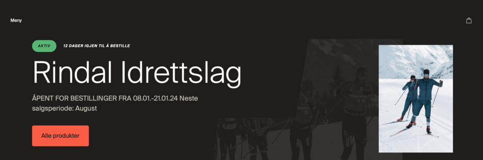 Nettbutikken for klubbklær er åpen