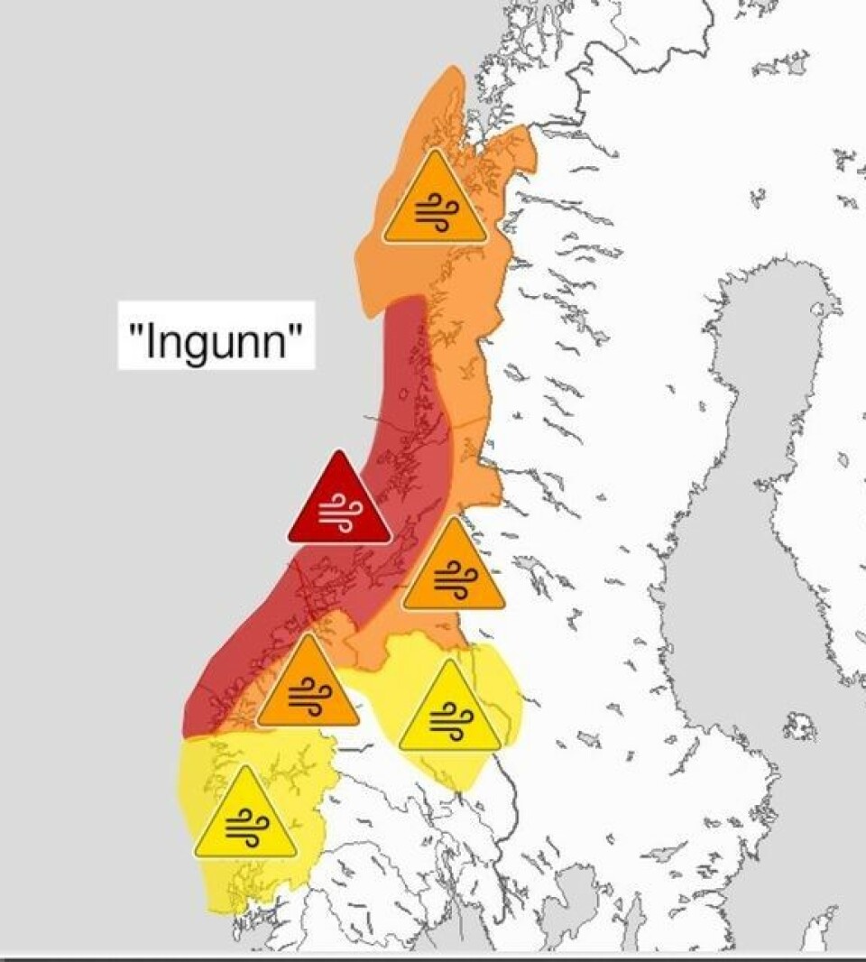 'Ingunn' onsdag ettermiddag: Røde farevarsler er sjeldne og skal tas på største alvor. Vegvesenet advarer trafikantene som skal ut på veien