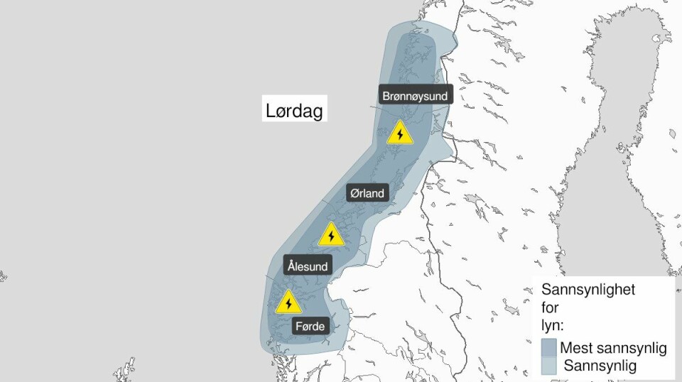 'Tor med hammeren er i gang over Midt-Norge' Kart med vær i Midt- Norge
