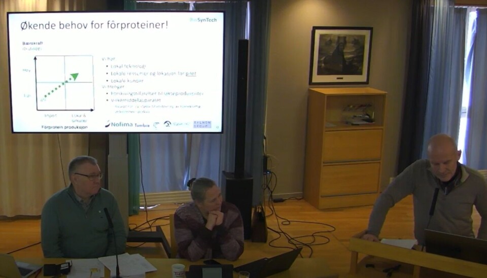 Øystein Selen frå Biosyntech. Fra et kommuenstyremøte.