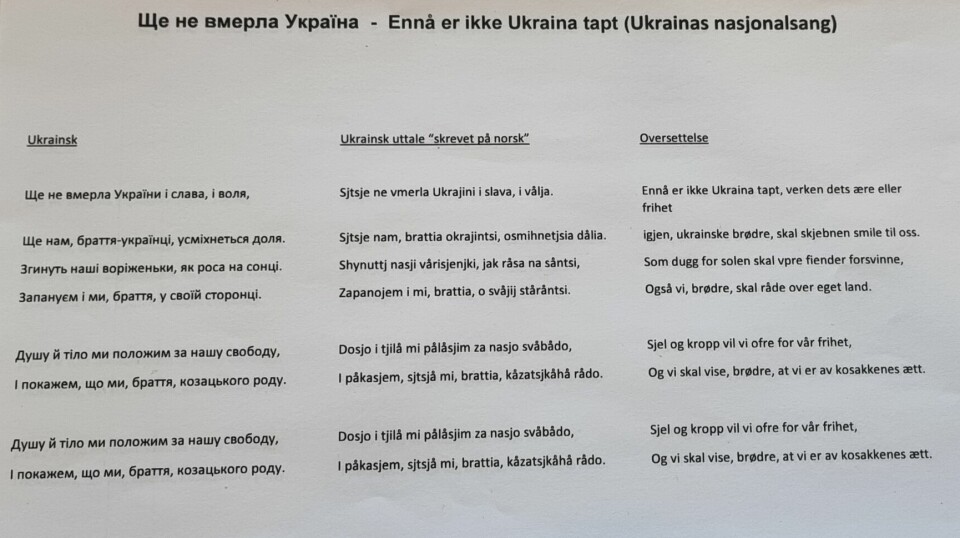 Nasjonalsangen til Ukraina