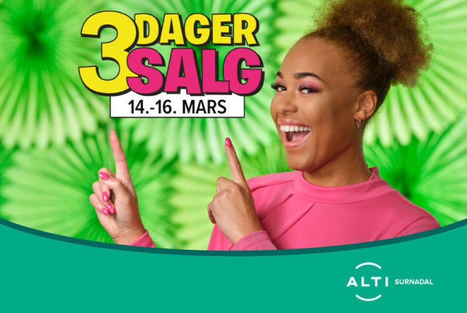 3 dager salg 14.-16.mars