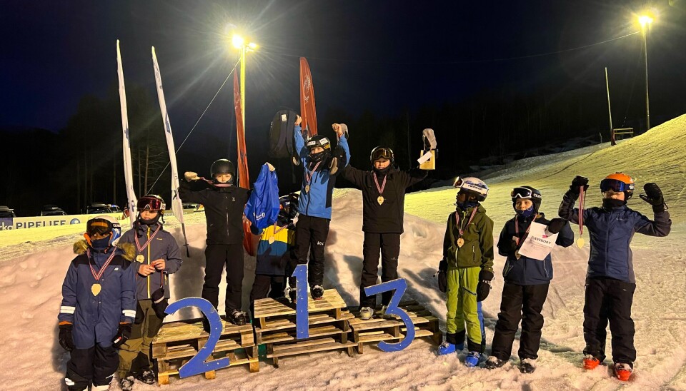 barn på pall, slalom