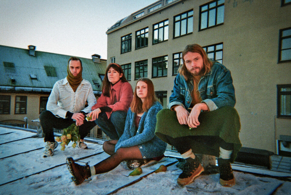 Bandet diket består av surnadalingen Oddbjørn Sponås (trommer), Hanna Skjerdal (bass), Levina Storåkern (vokal, fele, kantele) og Jonathan Fimland Kleven (gitar). Fire personer som sitter på et hustak.