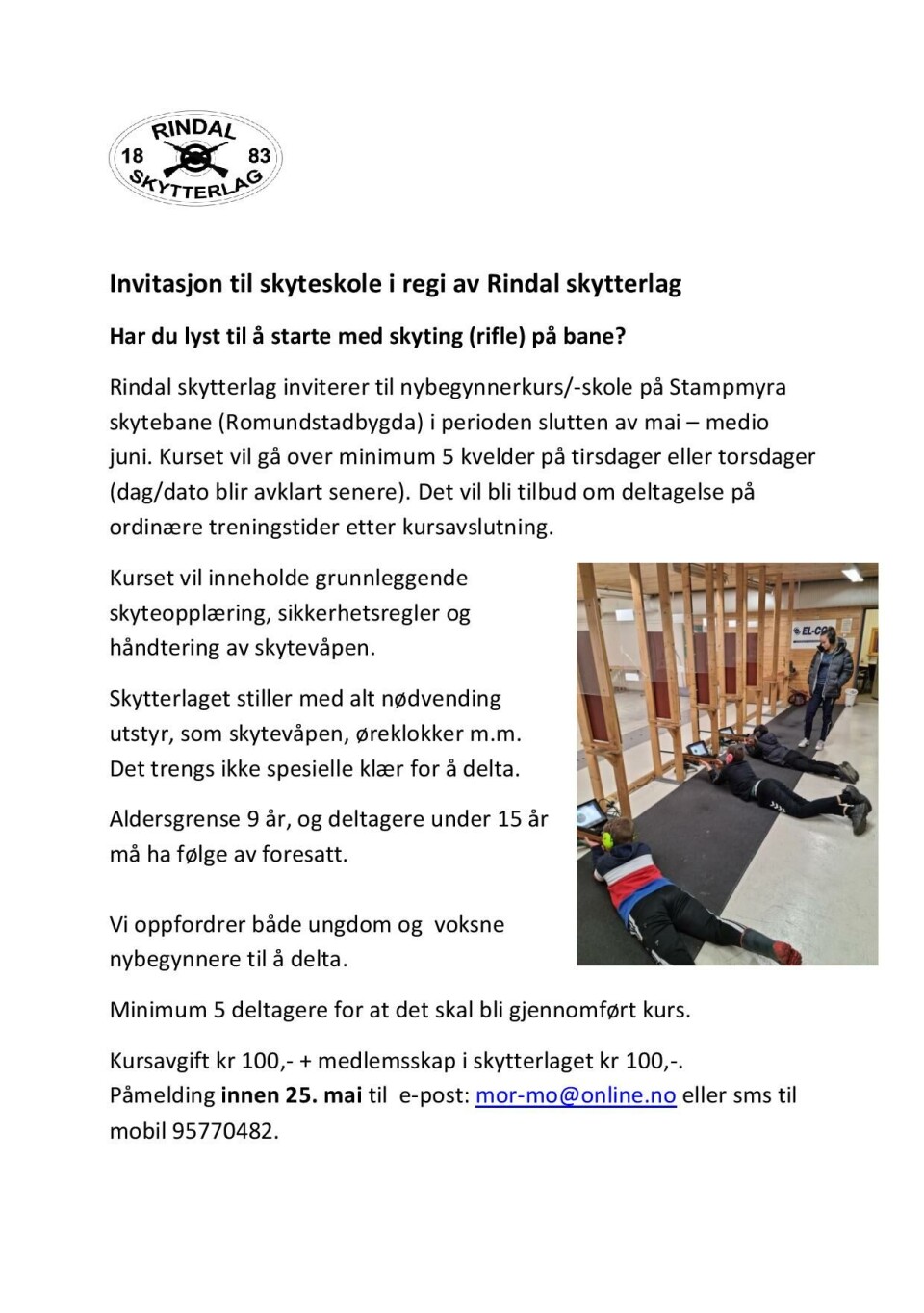 Har du lyst til å starte med skyting? - Utvidet påmeldingfrist