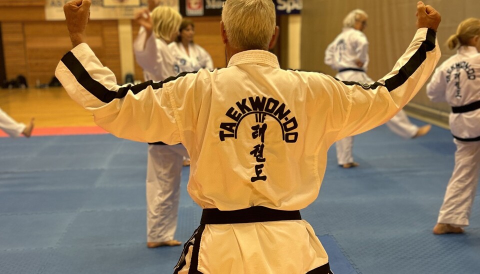 Ryggen til en Taekwon-Do utøver