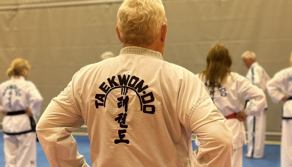 Ryggen til en Taekwon-DO utøver