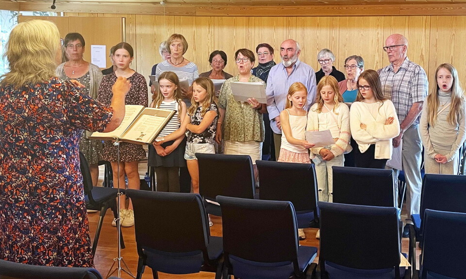 HeimKlang og Stjernebarna framførte «Blåmann, Blåmann, bukken min» i fellesskap. Et sangkor med voksne og barn.