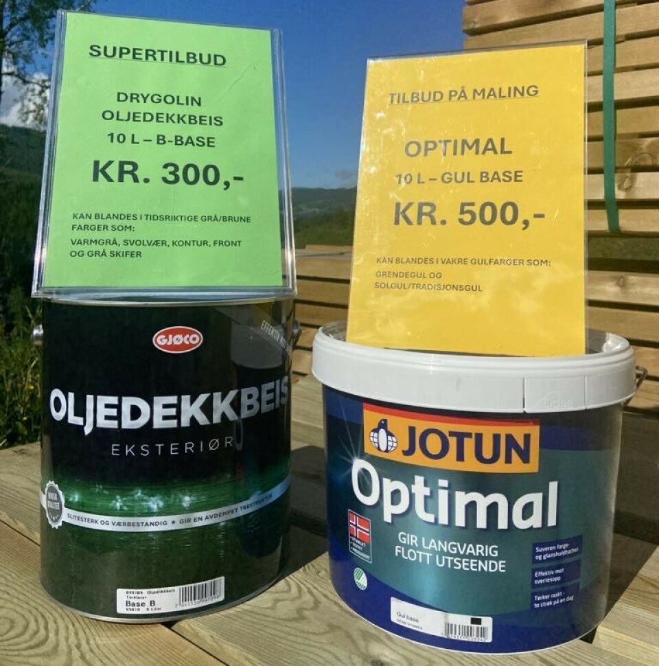 Supertilbud på maling hos Bygger'n Rindal