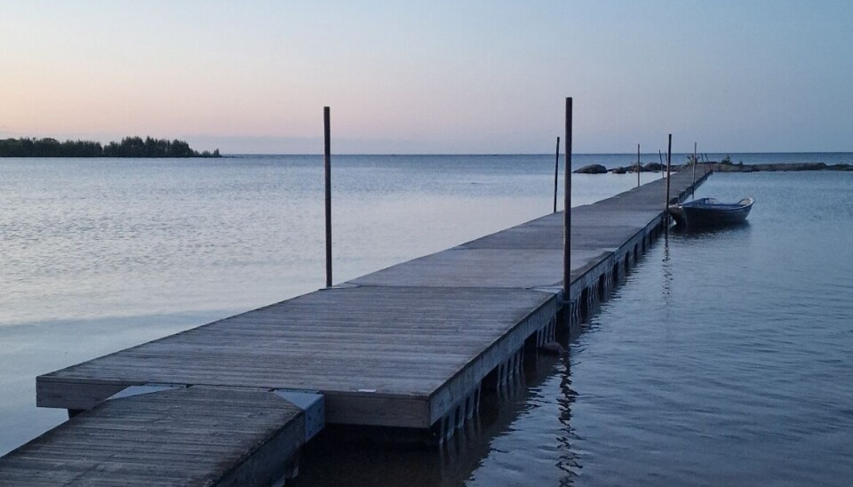 Mellerud ved Vänern i Sverige Lang brygge