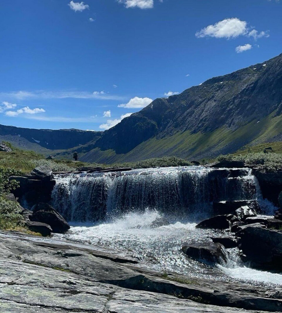 Fin tur til Vassdalen #vindøldalen En liten foss på fjellet.