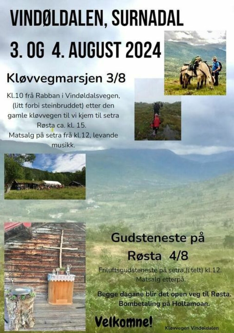 Vindøldalshelg 2024 Reklameplakat for Vindølhelg 2024