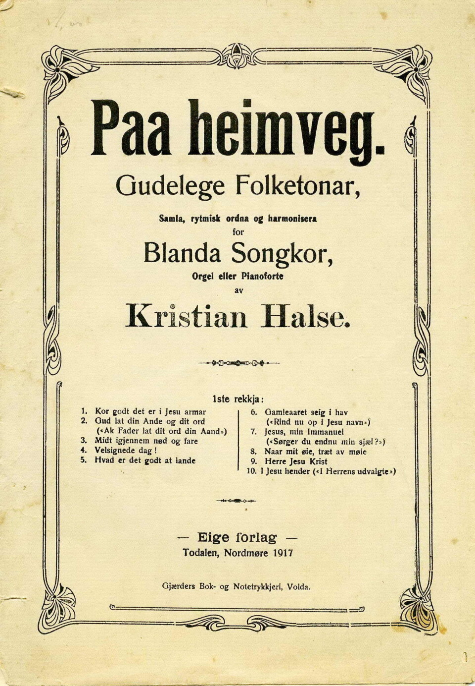 Halse gav ut mange slike samlingar med eigne komposisjonar og arrangement – mest for kor.