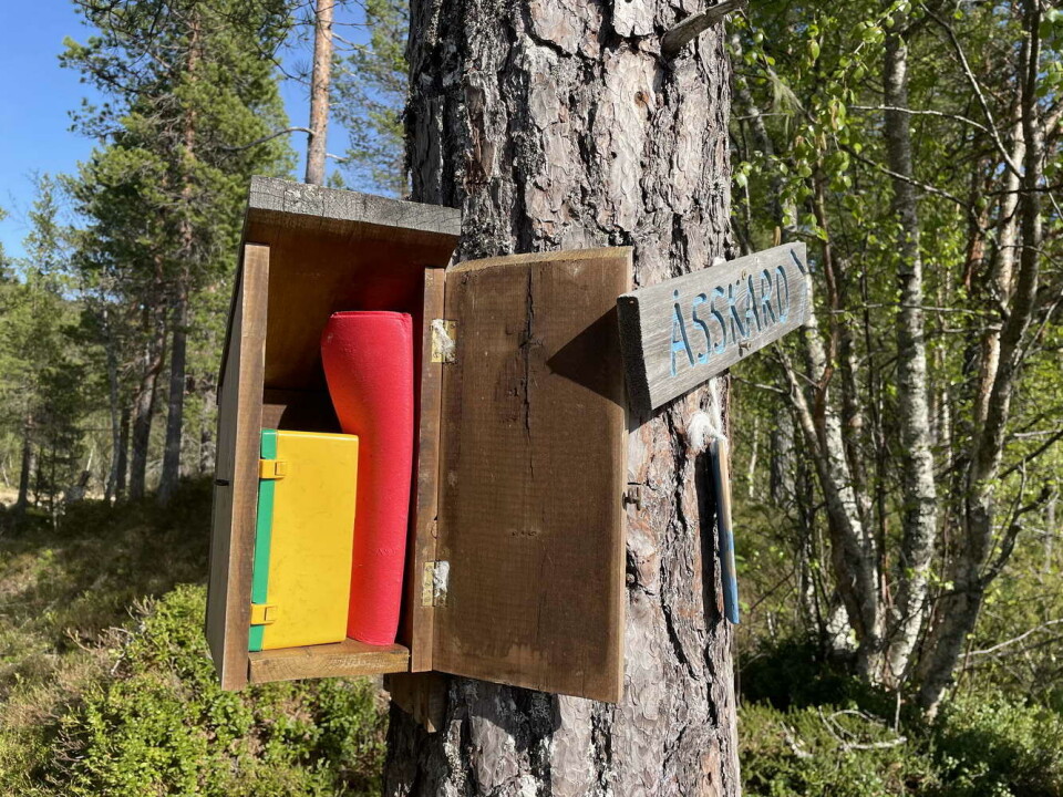 Kort og lett tur til trimposten ved Svarttjønna. Bilde av trimboks