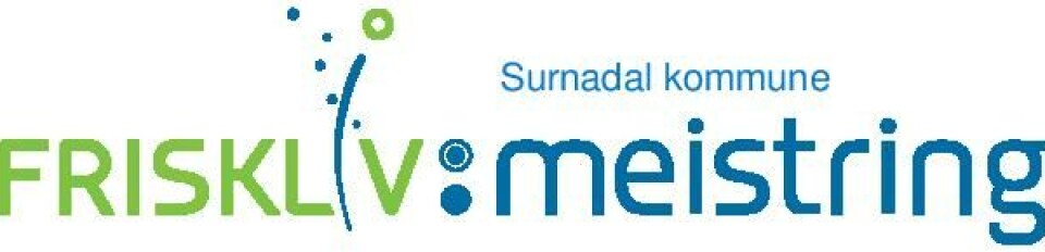 Friskliv og meistring Surnadal kommune Logo i grønt og blått