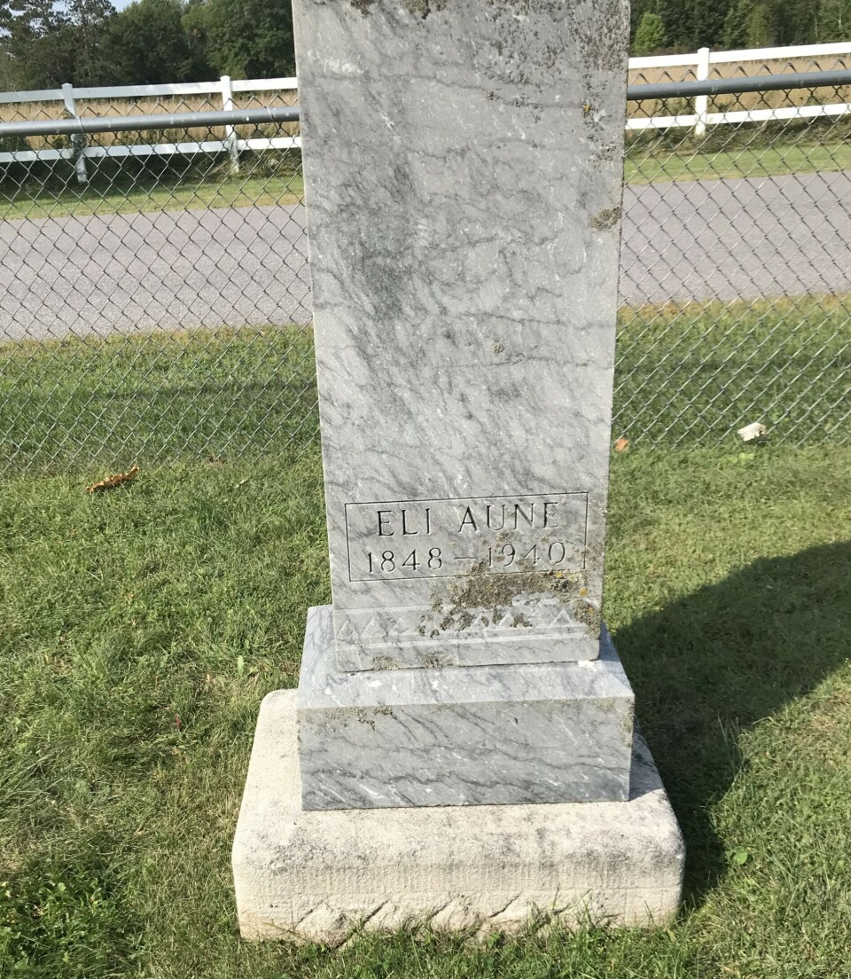 Grav på Irondale (Woodland) gravplass - min tippoldemor Eli Larsdatter Aune. En gravstein.