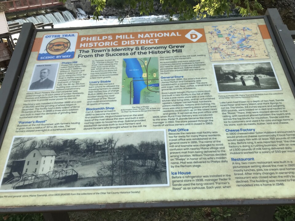 Phelps mill - informasjonstavle