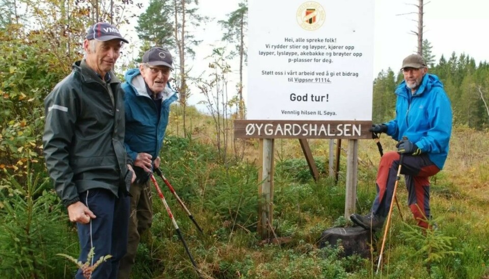 Gudmund, Sverre og Oddvar på tur til Øygardshalsen.