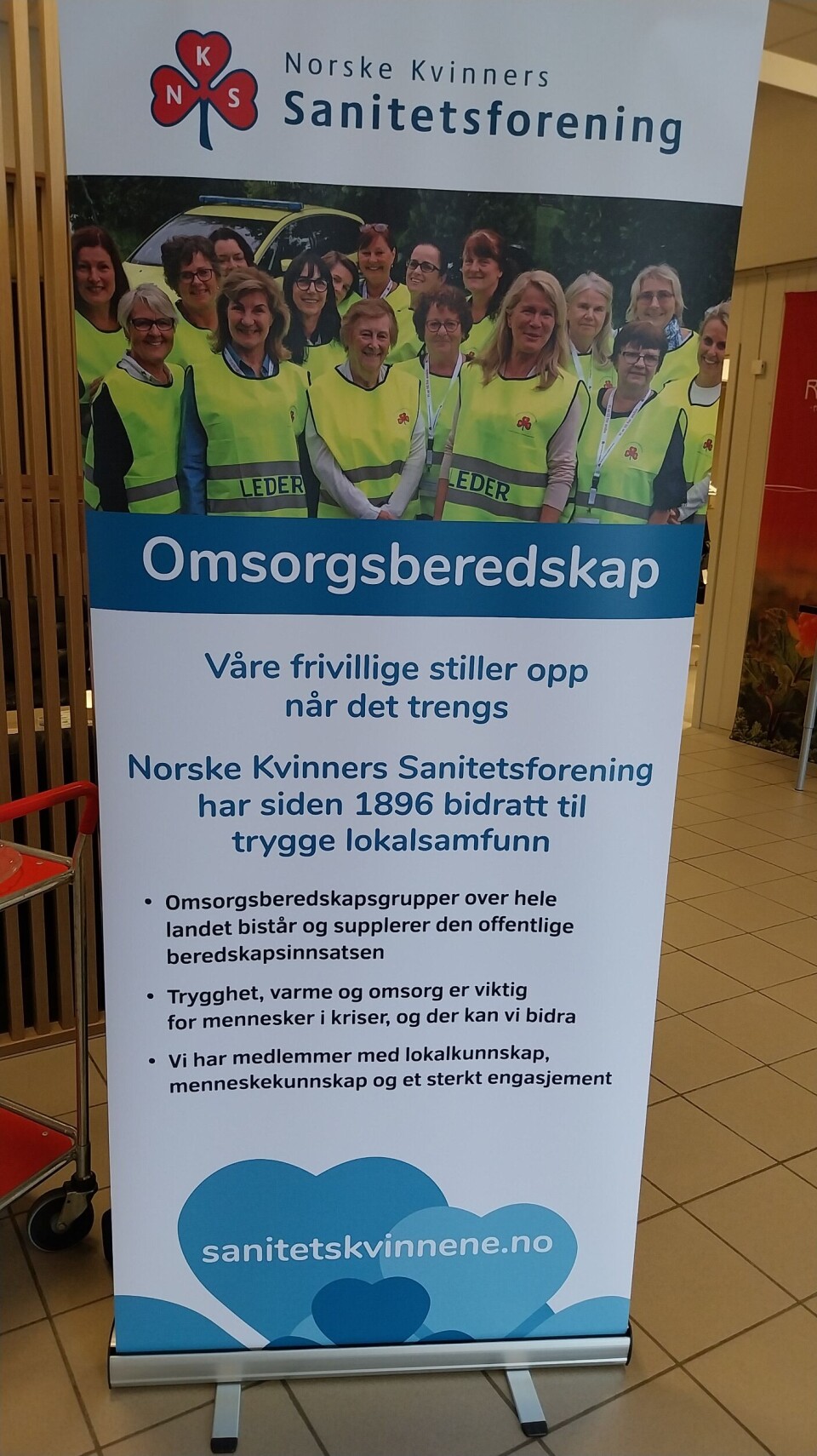 Markerte Sanitetens uke på Frivilligsentralen En plakat om omsorgsberedskap