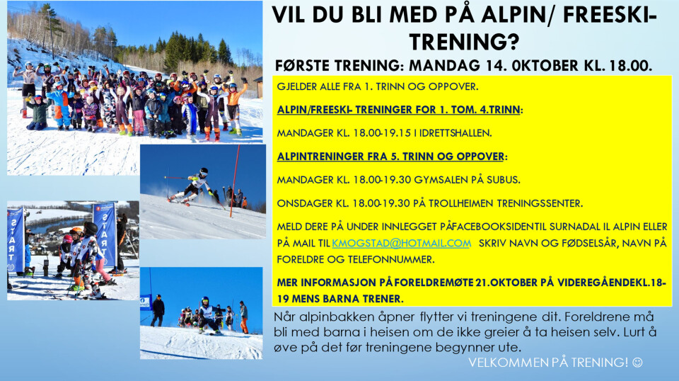 Alpintreninger og foreldremøte